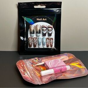 29 Piece Nail Art Set Christmas Winter Santa Theme